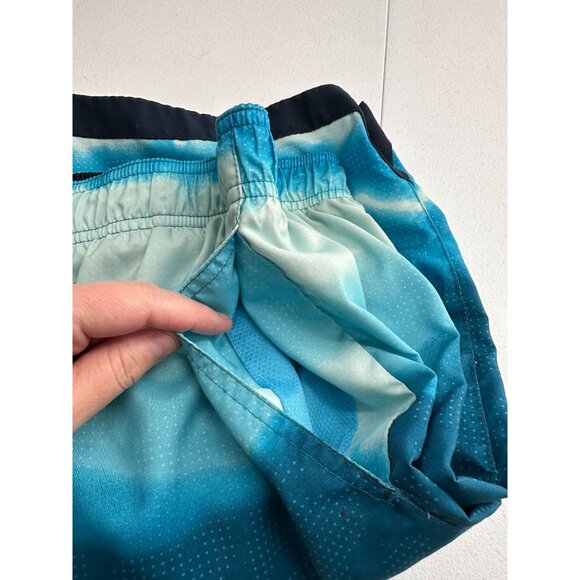 Nike Mens Blue Gradient Swim Trunks Medium Mesh Lining Polyester Elastic Waist - Picture 11 of 11